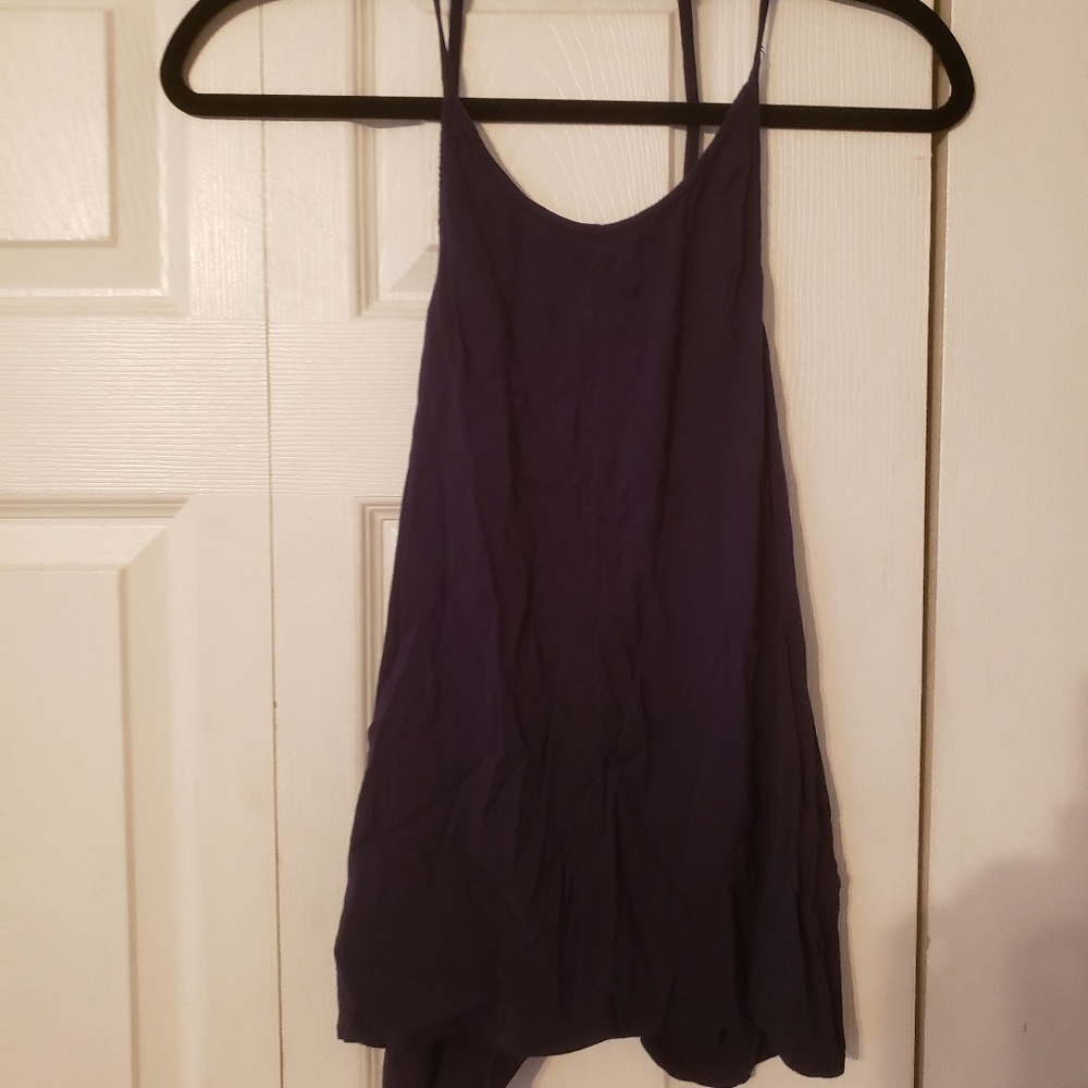 Navy blue open back tank top